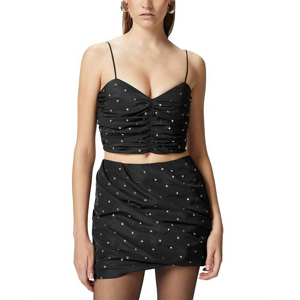 NEW PINKO nevache taffeta top in black